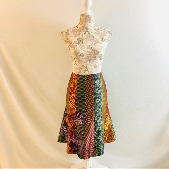 Vintage Carlisle Vertical Piecework Skirt Size 8 - Picture 8 of 11